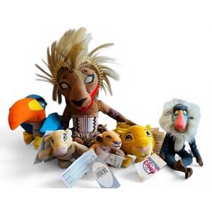 Vintage Disney The Lion King Lot-6 Simba Zazu Nala Kiara Rafiki Broadway Plush